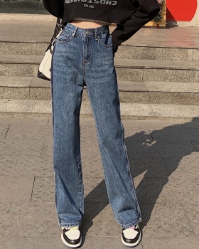 All-match slim loose jeans wide leg Western style long pants