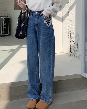 Slim worn jeans fashion Korean style long pants for women