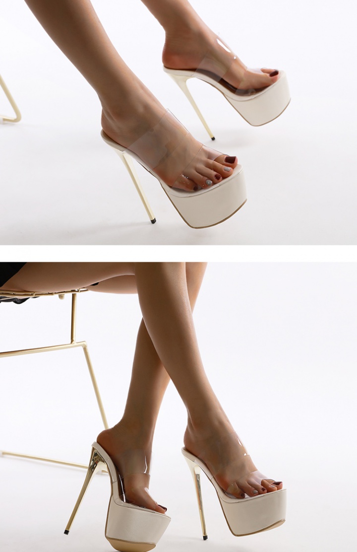 Transparent fashion sandals high-heeled slippers for women
