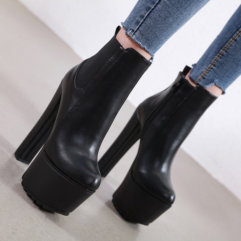 Winter thick martin boots low cylinder platform for women