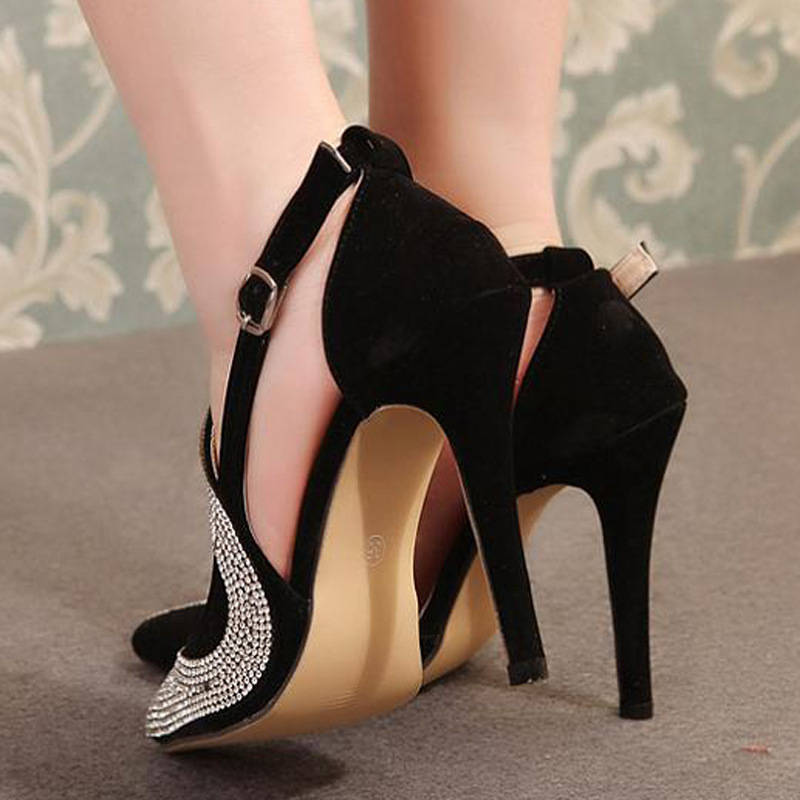 Cozy low rhinestone shoes fashion sexy high-heeled shoes
