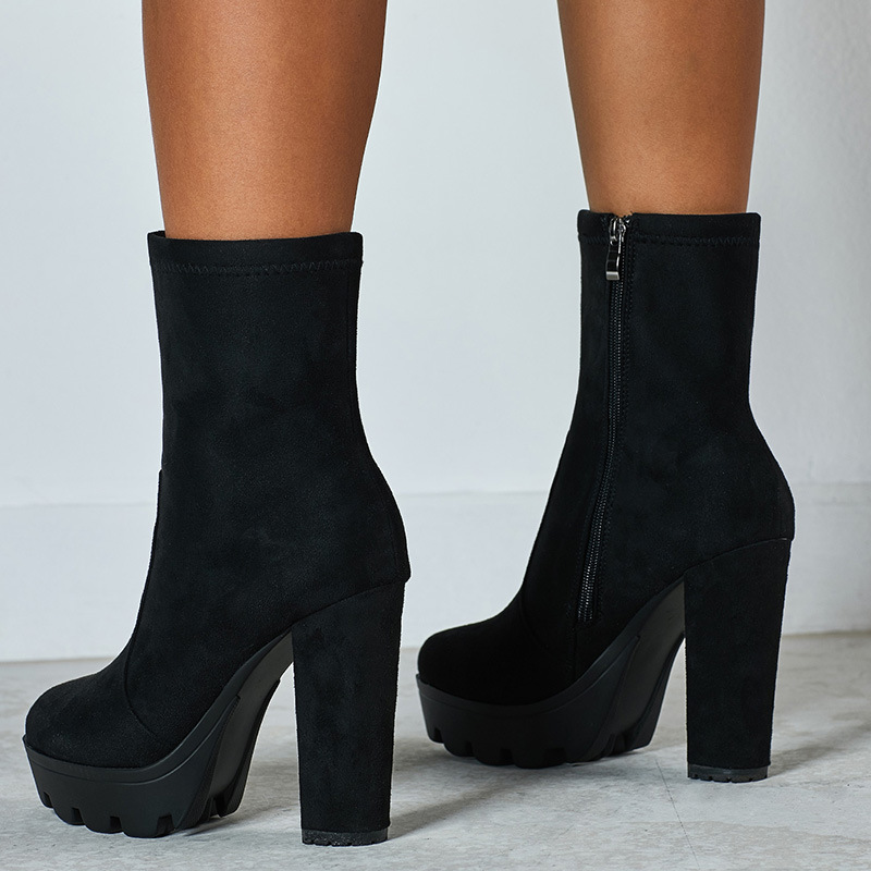 Thick high-heeled short boots thick crust martin boots