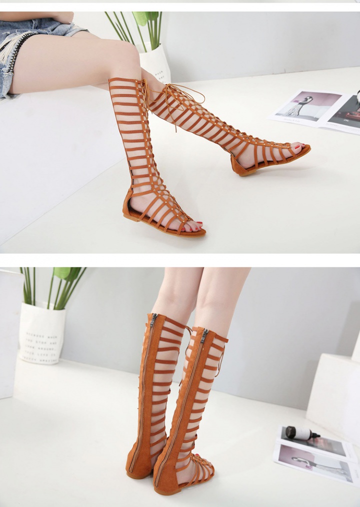 Hollow flat sandals bandage summer boots for women