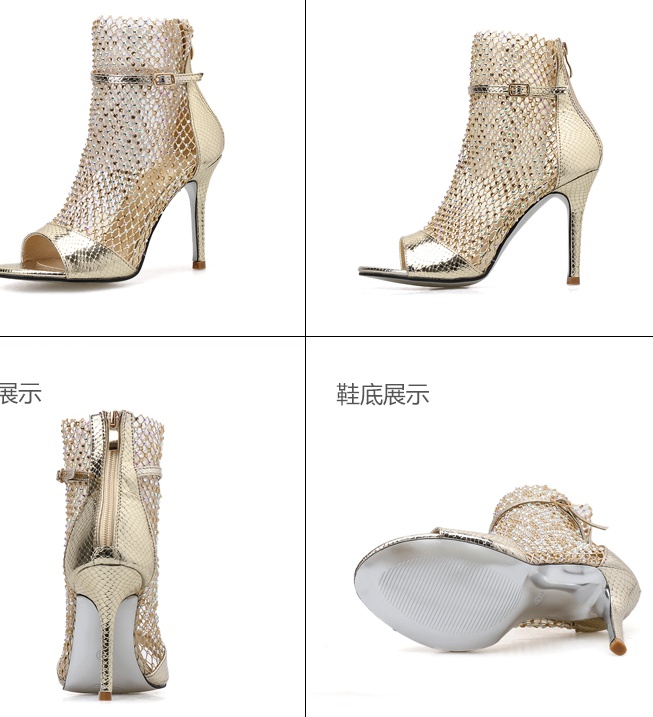 High-heeled hollow sandals European style luxurious shoes