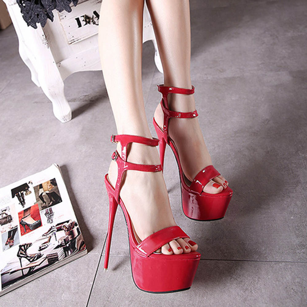 Fine-root sexy sandals mixed colors European style platform
