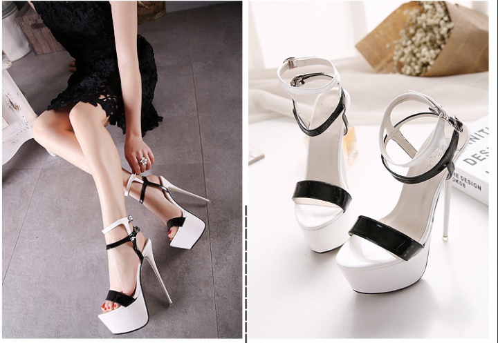 Fine-root sexy sandals mixed colors European style platform
