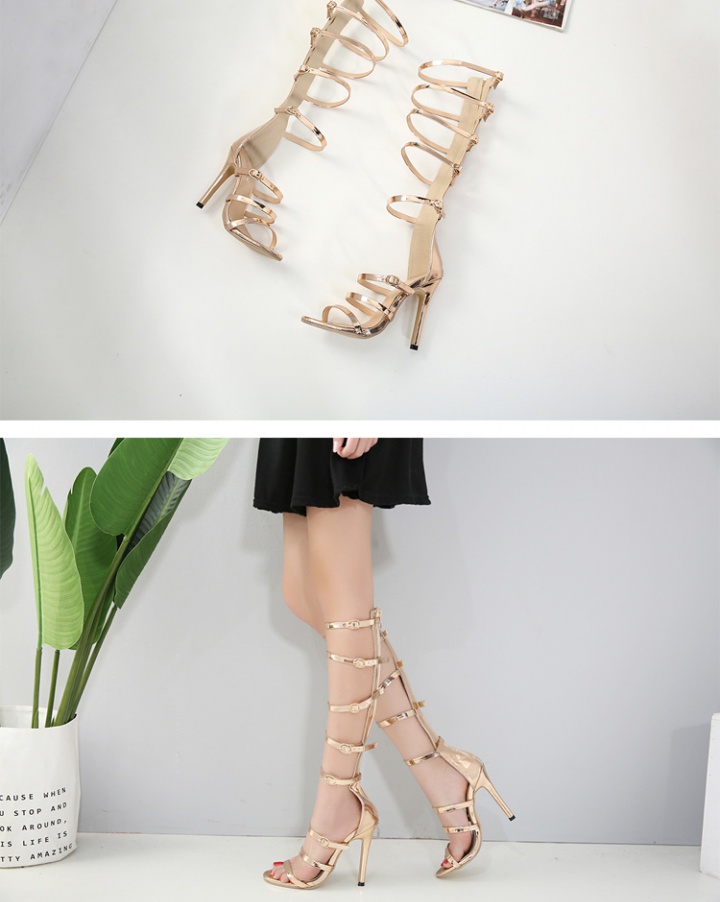 Fine band high-heeled shoes sandals for women