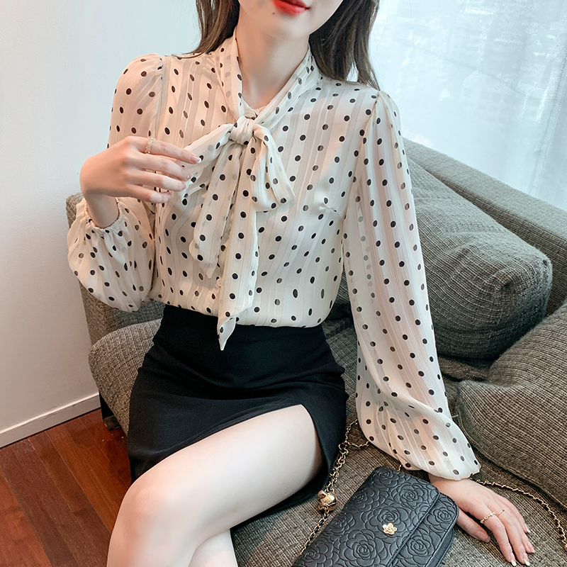 Spring France style tops apricot shirt for women
