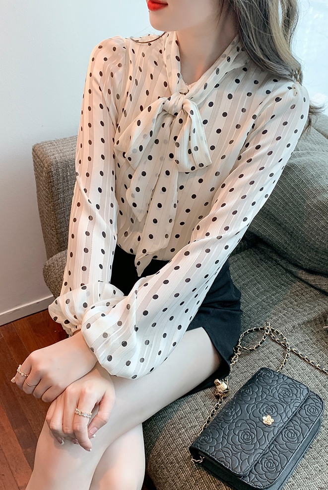Spring France style tops apricot shirt for women