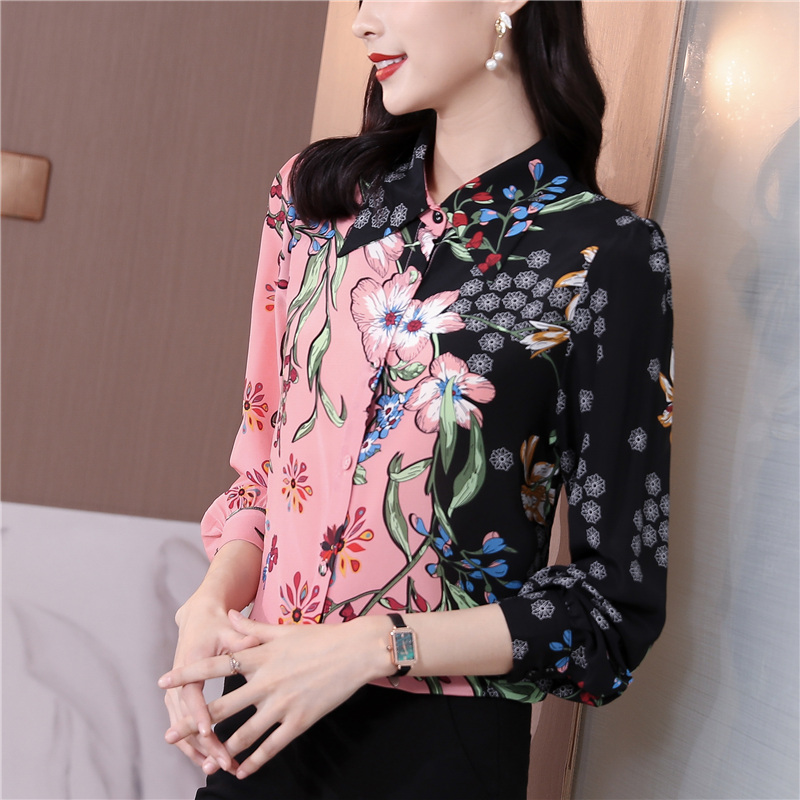 France style mixed colors tops colors shirt for women