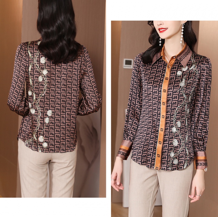 Silk Western style spring temperament shirt for women