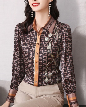 Silk Western style spring temperament shirt for women