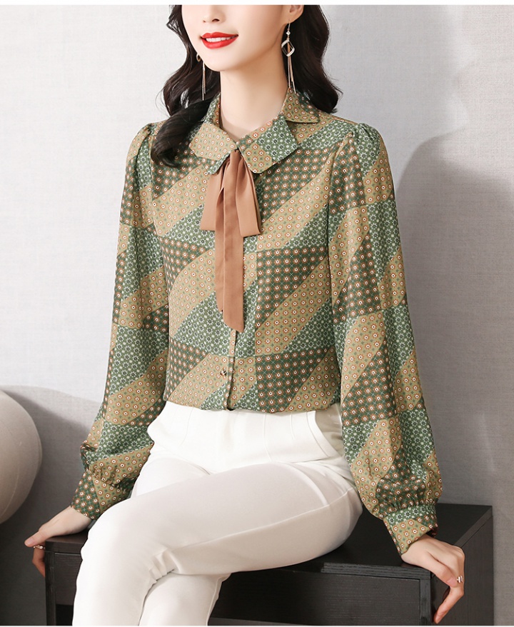 Spring and autumn spring shirt retro tops for women