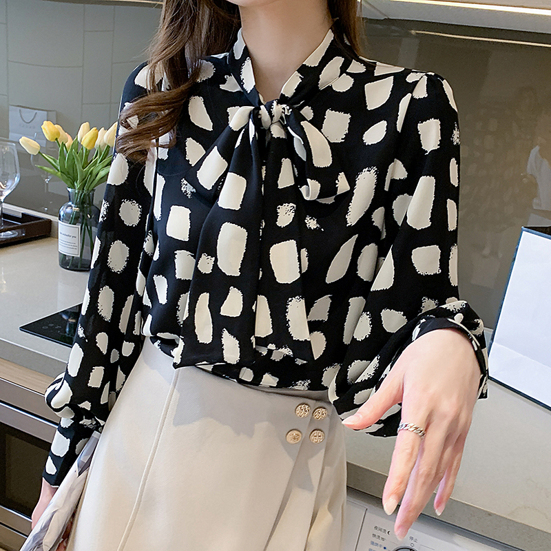 Bow all-match shirt Korean style tops for women