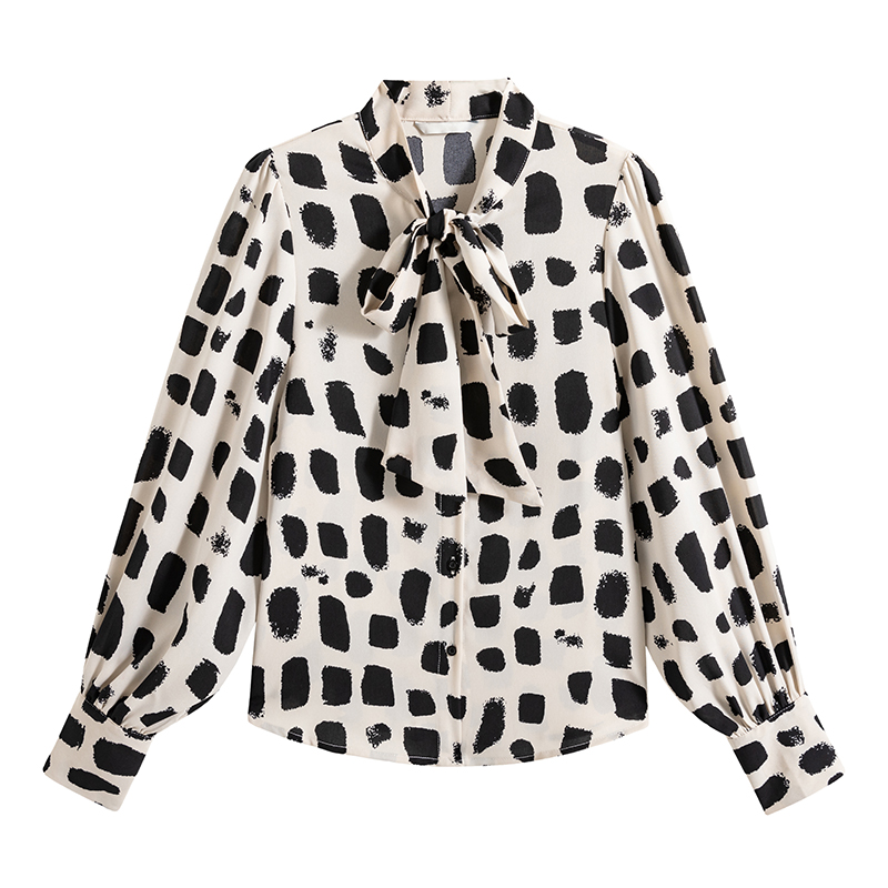 Bow all-match shirt Korean style tops for women