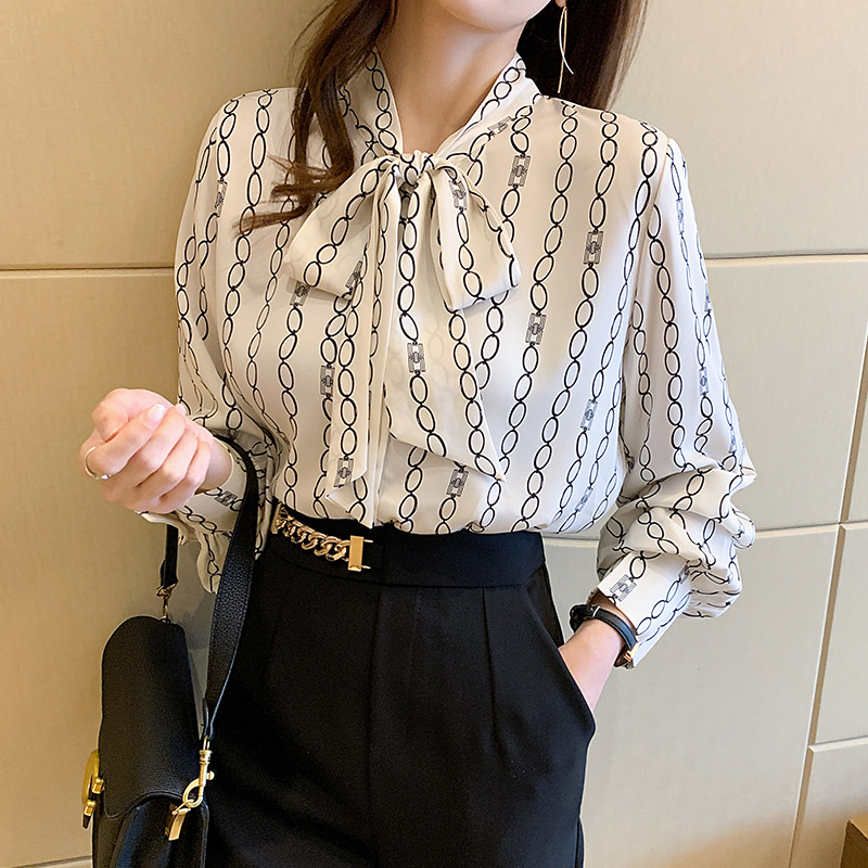 Printing all-match Korean style shirt frenum spring tops