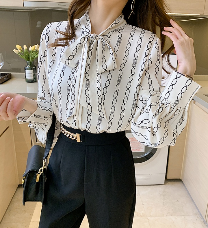 Printing all-match Korean style shirt frenum spring tops