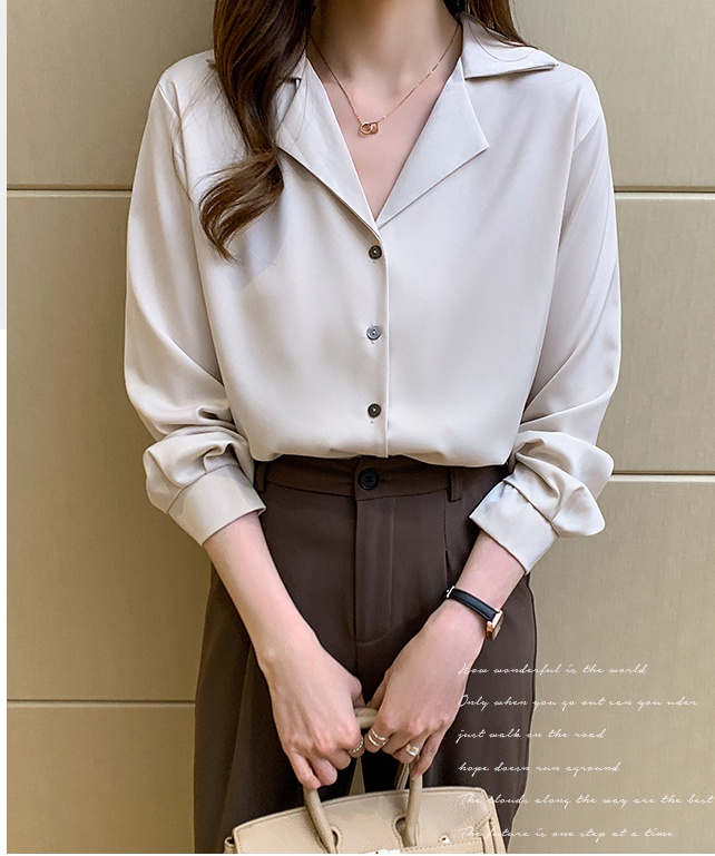 Korean style business suit all-match shirt for women