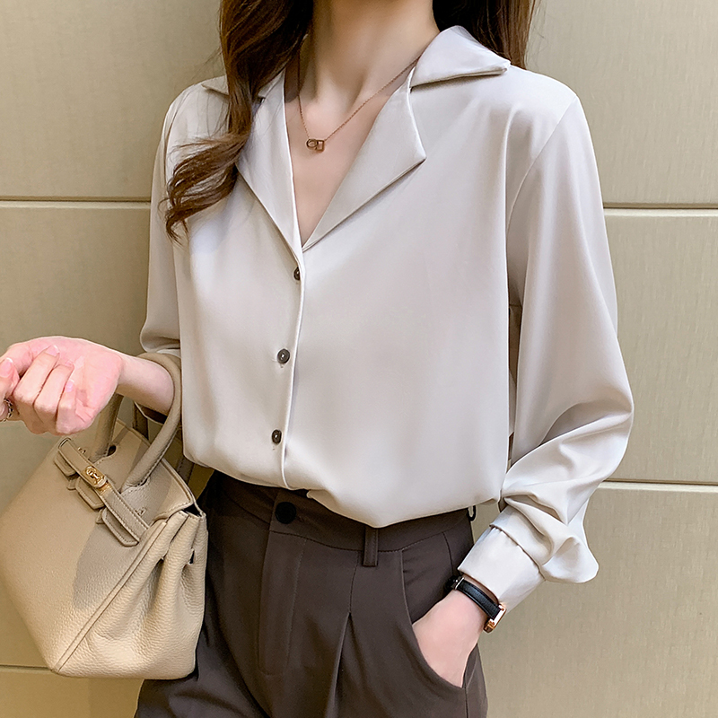 Korean style business suit all-match shirt for women