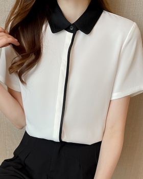 Short sleeve profession shirt white tops for women