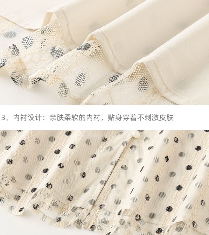 Spring long sleeve splice all-match gauze shirt for women