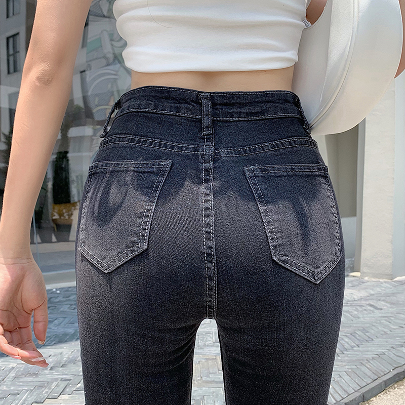 Nine tenths large yard jeans high waist pants for women
