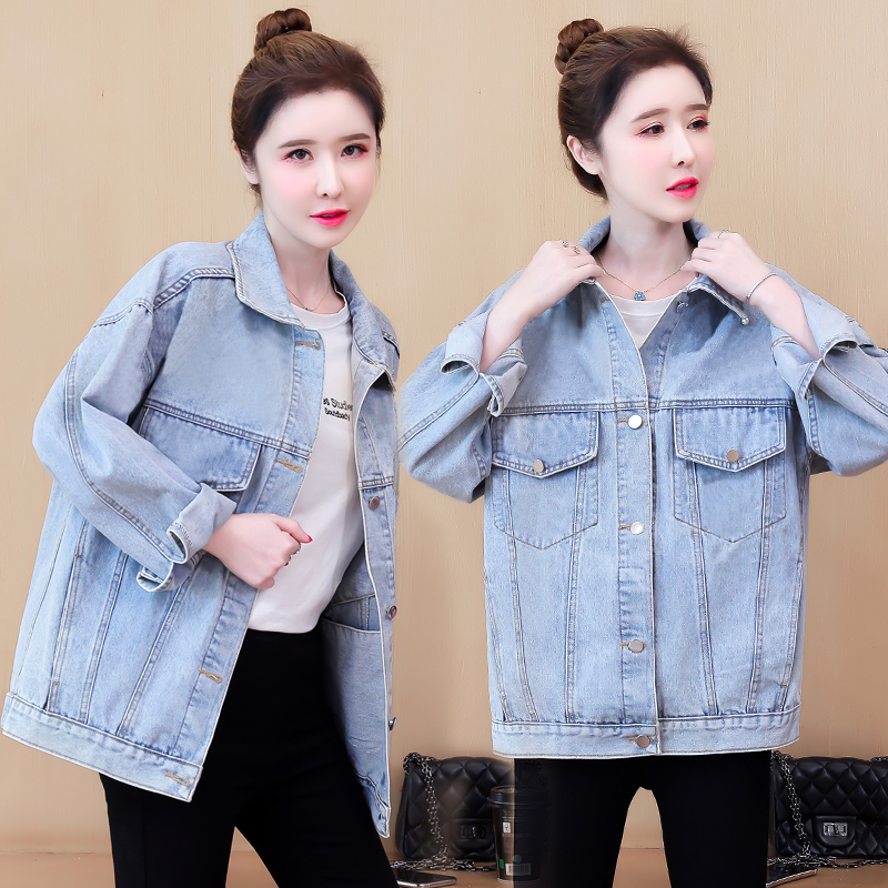 Korean style denim loose tops all-match short jacket for women