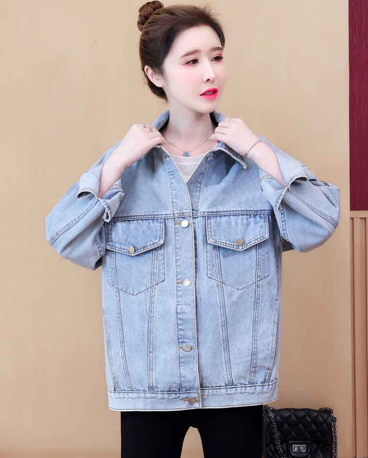 Korean style denim loose tops all-match short jacket for women