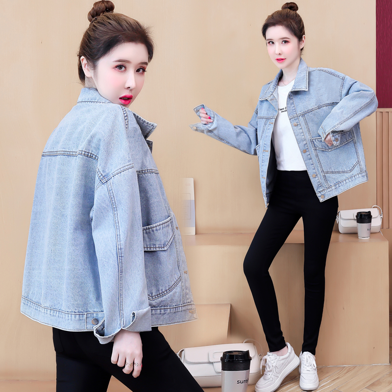 Student denim coat Korean style spring tops for women
