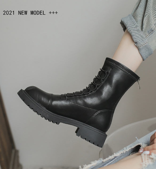 Black boots thick crust short boots for women