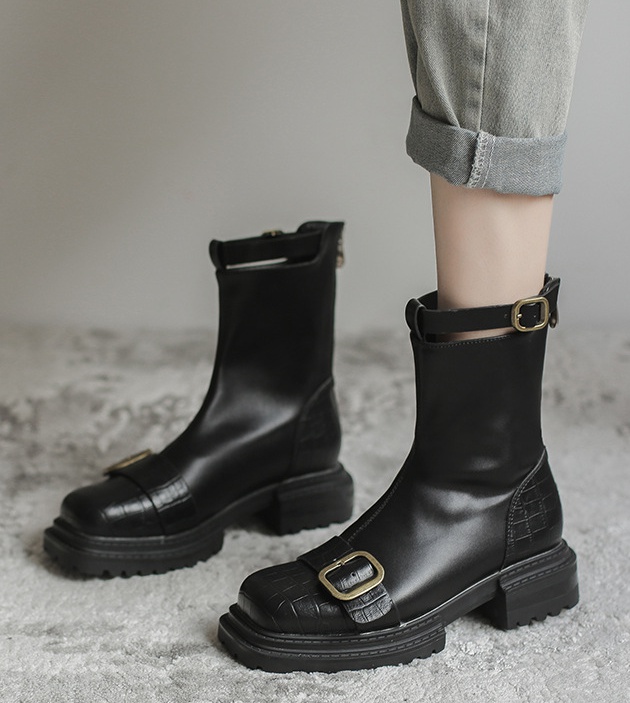 Locomotive thin short boots thick crust boots for women
