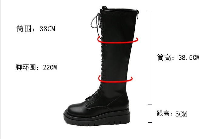 Black thick crust boots frenum thigh boots for women