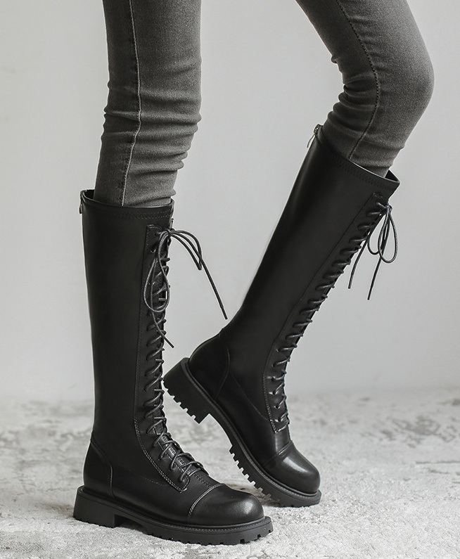 All-match boots British style thigh boots for women