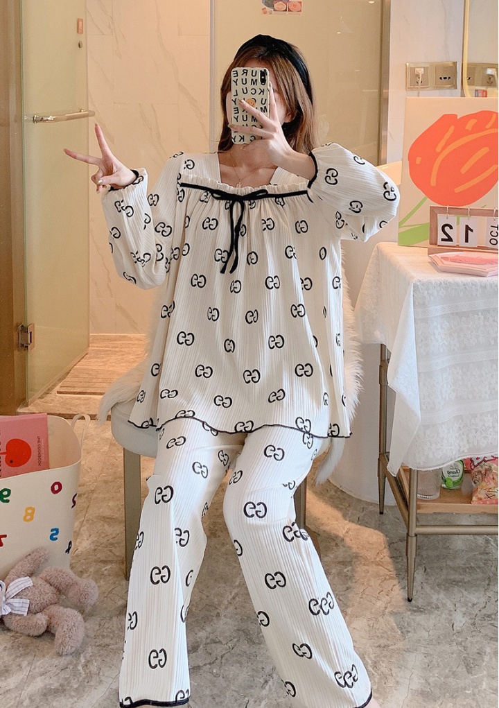 Homewear pajamas Korean style long pants a set for women