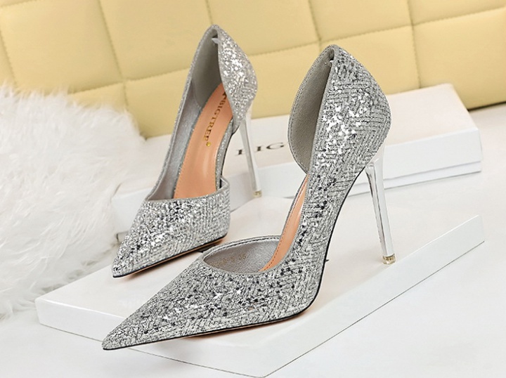 Sexy high-heeled high-heeled shoes sequins low shoes