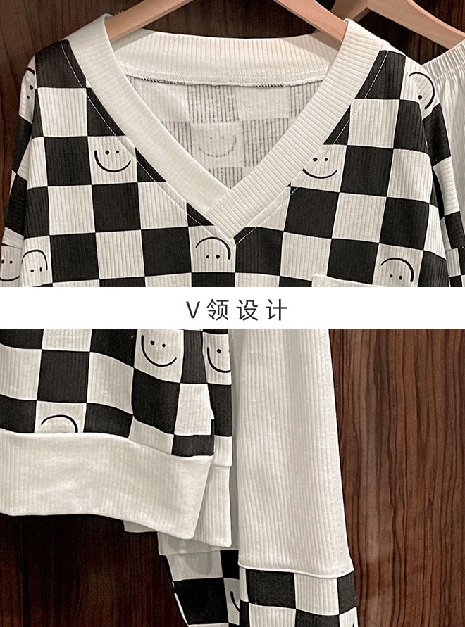 Autumn and winter long sleeve large yard pajamas for women