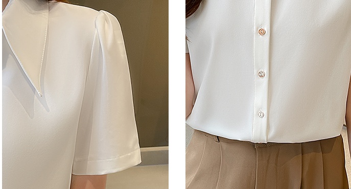 Satin drape imitation silk shirt for women