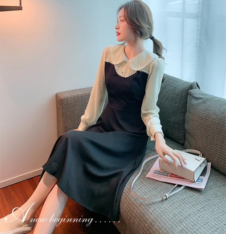 Spring slim long dress autumn and winter Korean style dress