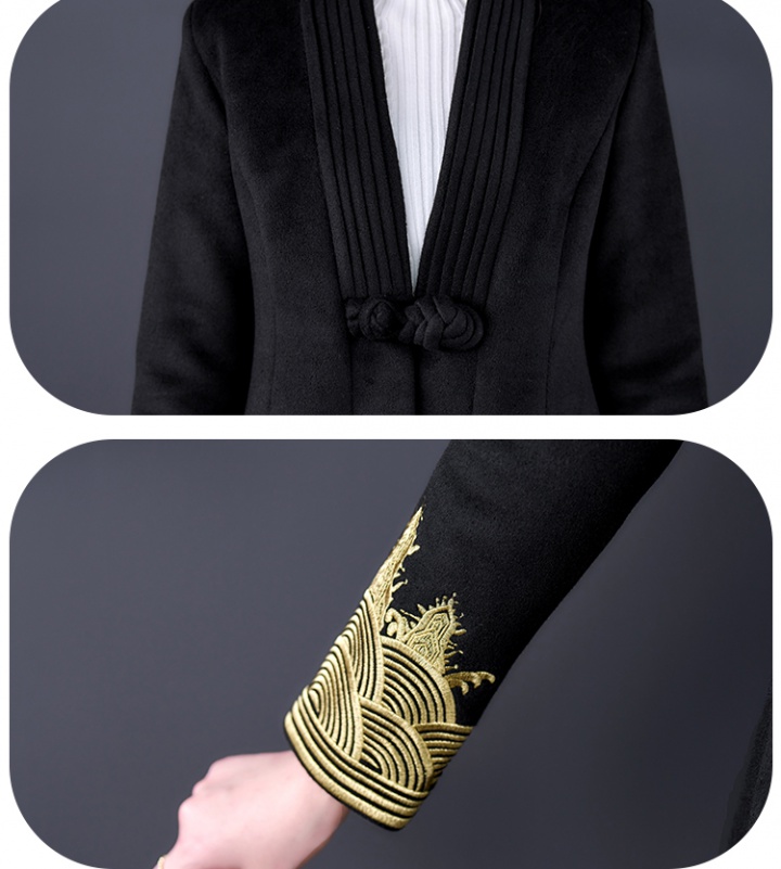 National style temperament overcoat embroidery coat