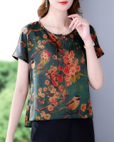 Real silk conventional silk short sleeve tops for women