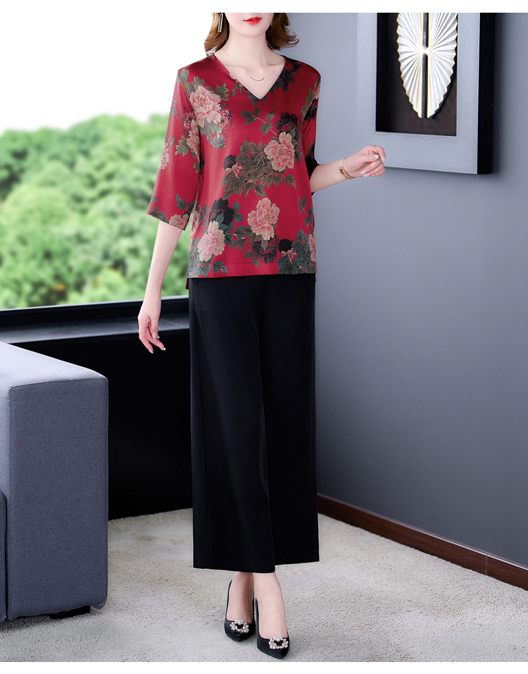 Large yard silk tops colors T-shirt for women