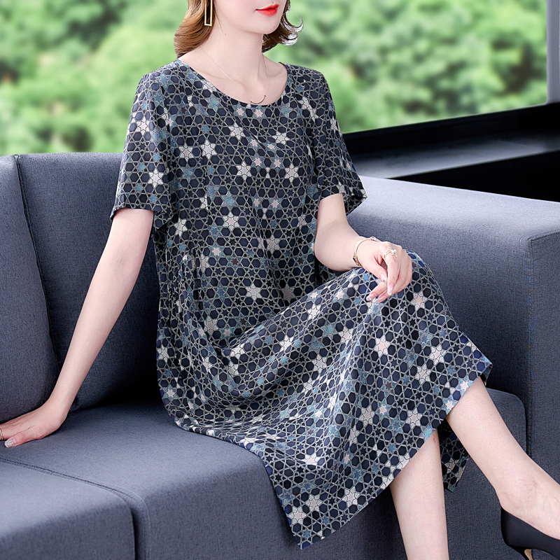 Summer Korean style long short sleeve dress for women