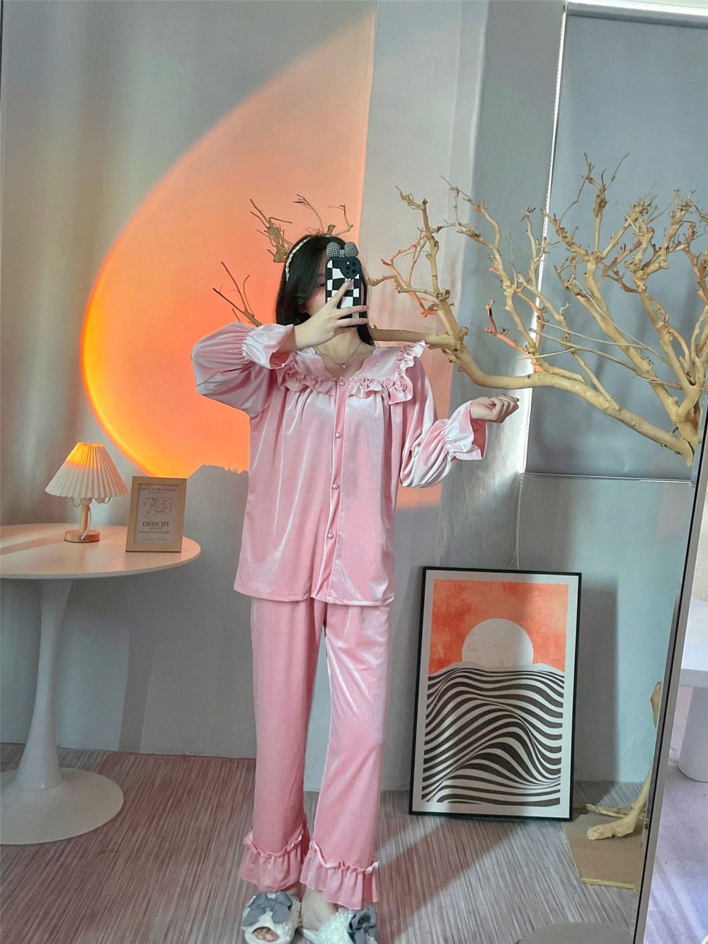 Autumn and winter spring and autumn pajamas a set for women