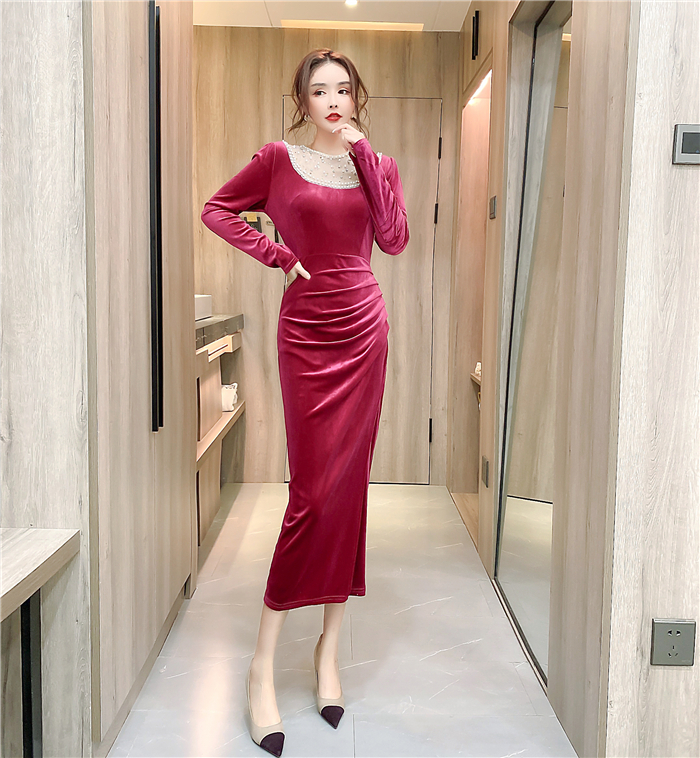 Fashion hollow formal dress spring and autumn long dress