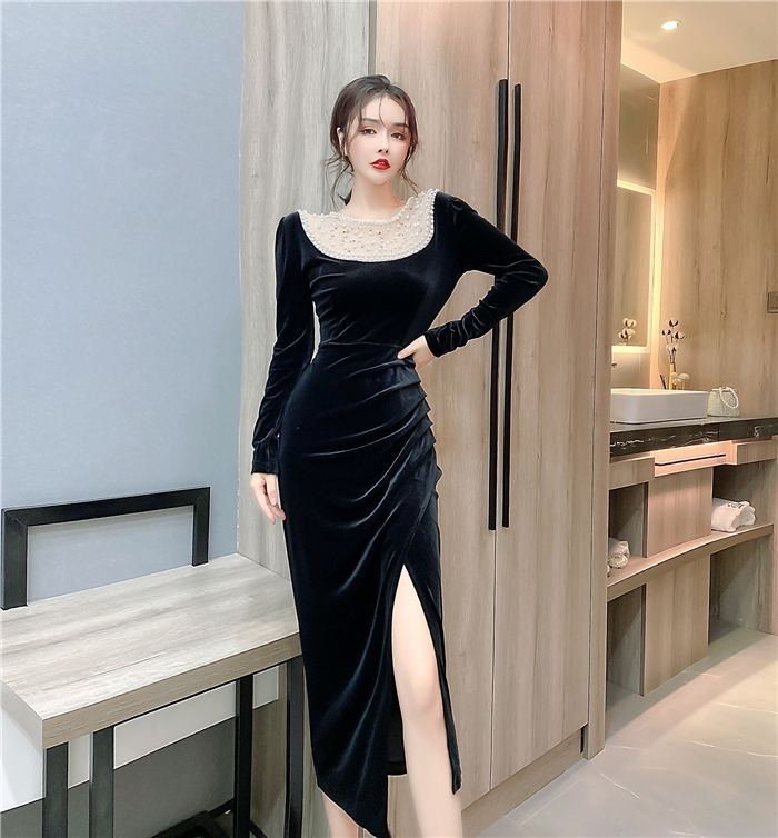 Fashion hollow formal dress spring and autumn long dress