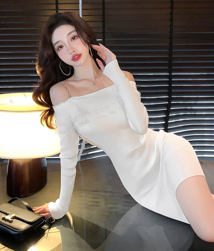 Long sleeve temperament bottoming knitted dress