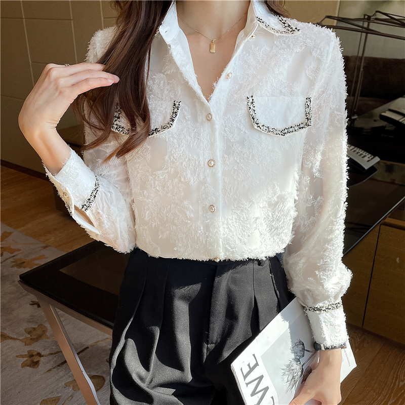 France style lace tops temperament small shirt for women