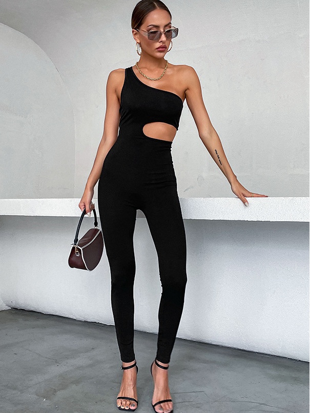 Autumn and winter long sleeve strapless jumpsuit for women