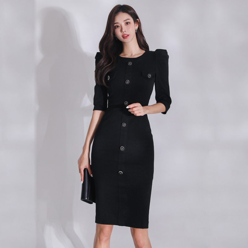 Spring fashion single-breasted profession dress