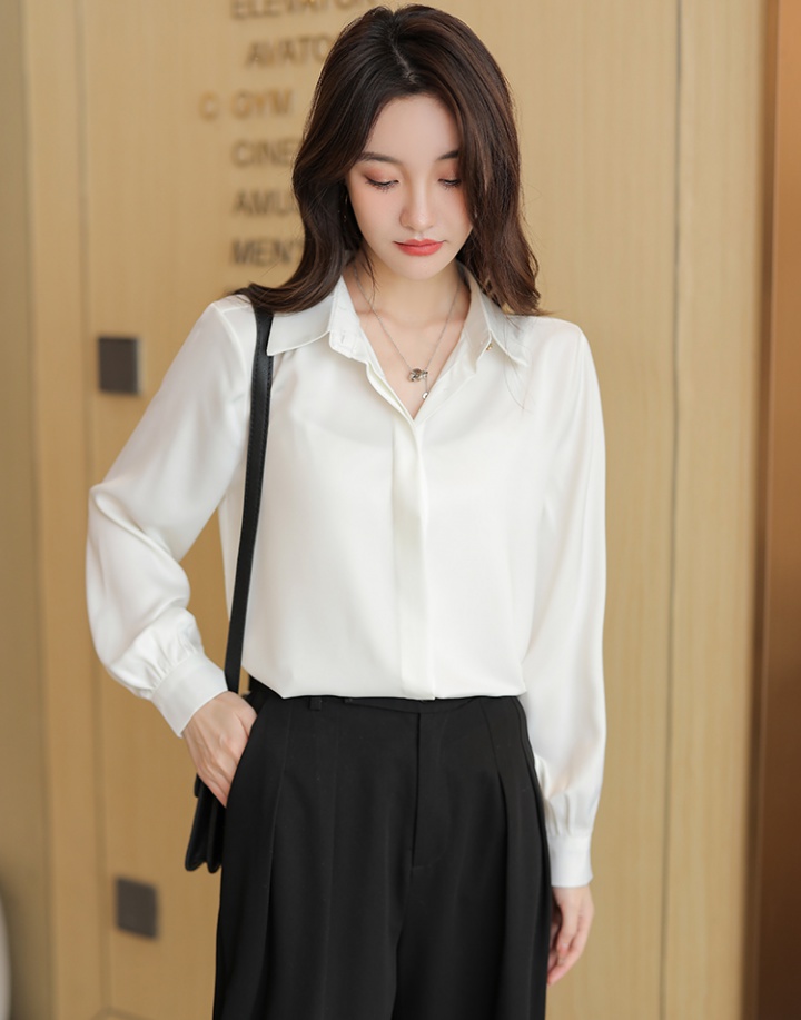 Korean style white tops spring shirt for women